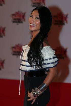 202409 Francois Glories Starface 2015-11-07 Cannes France Cérémonie des NRJ Music Awards 2015. Arrivées. Cipta Sasmi, ( Anggun )  Copyright: xFrancoisxGloriesx xStarfacex STAR_202409_067