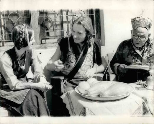 1968 - Katmandu Cures Hippies: First Hippy Wedding In Nepal The clear air and holiness of the Nepalase llames have proved an attractio for the world s hippies. Now the first pair have been married and declared their intention of withdrawing from their hippy life and returning to the U.S.A. to lead a normal family life thanks to Nepal and the Lord of Peace and Prosperity .KNUT-RAINER PFLUGHAUPT, 21, from West Germany, became a hippy in 1962 and his hippy wife LAURA SHEEHAN, 21 of Milli Valley, California, became a hippy wanderer in 1967. They met in 1968 in Athens and since have wandered around the world finally arriving in Nepal in Febraury and were married on Feb. 28. They were married by the Lama of the Chinese monastery in Katmandu, for a fee of 2 dollars. Each was dressed in the colourful dress of the country, and drove six miles from the capital to the monastery in an old jeep. T - ZUMAk09_