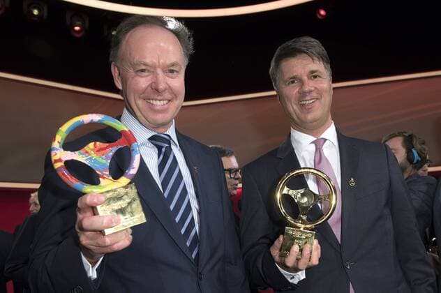 Ian Robertson und Harald Krüger bei der Verleihung des Goldenen Lenkrads 2015 im Berliner Axel-Springer-Haus. Berlin, 10.11.2015 Foto:xFredericx xFuturexImage