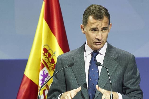 Nov. 12, 2015 - Madrid, Spain - King Felipe VI of Spain attend the acreditations ceremony for honorary Spain Brand Ambassadors at the BBVA Headquarter on November 12, 2015 in Madrid, Spain. Madrid Spain  - ZUMAg15_ Spanisches Königspaar bei Preisverleihung in Madrid