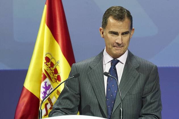 Nov. 12, 2015 - Madrid, Spain - King Felipe VI of Spain attend the acreditations ceremony for honorary Spain Brand Ambassadors at the BBVA Headquarter on November 12, 2015 in Madrid, Spain. Madrid Spain  - ZUMAg15_ Spanisches Königspaar bei Preisverleihung in Madrid