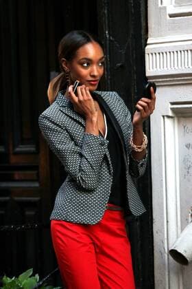 May 6, 2014 - New York City, NY, USA - Model Jourdan Dunn takes part in a photo shoot for Maybelline in Soho on May 6 2014 in New York City  - ZUMAny1