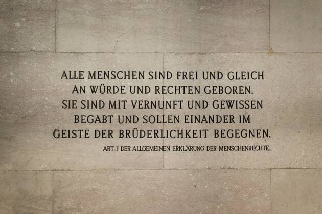 Austria, Vienna, Inscriptions with the human rights at the Austrian Parliament  OPF000089