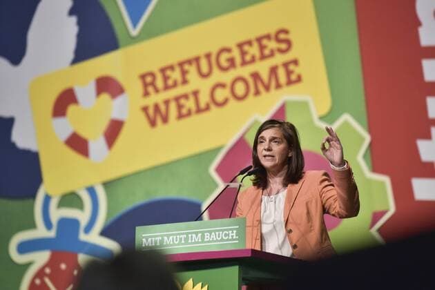 Bundesdelegiertenkonferenz Bündnis 90 Die Grünen, Katrin Göring-Eckhardt , Fraktionsvorsitzende . 39. Bundesdelegiertenkonferenz Bündnis 90 Die Grünen in auf der Halle-Messe Halle Saale. Am kommenden Wochenende (20.11.2015) treffen sich Parteimitglieder sowie der Bundesvorstand der Partei Bündnis 90 Die Grünen zu ihrer Bundesdelegiertenkonferenz in Halle. Tagesordnungspunkte sind unter anderem die Wahl des Bundesvorstandes und politische Reden. 20.11.2015 ; Halle (Saale) , Die Grünen , Grüne B90 die Grünen , Parteien , Bundespolitik , Parteitag , Bundesparteitag