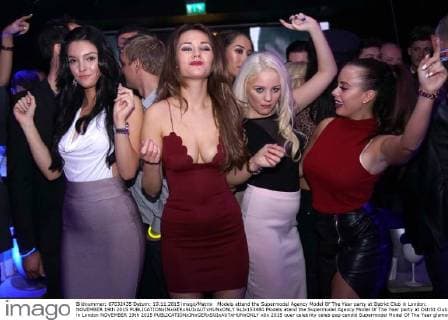 Models attend the Supermodel Agency Model Of The Year party at Dstrkt Club in London. NOVEMBER 19th 2015  SLIx153480