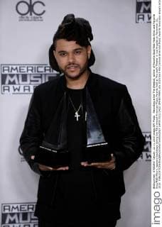 Recording artist The Weeknd, winner of Favorite Soul R&B Male Artist and Favorite Soul R&B Album, appears backstage during the 43rd annual American Music Awards held at Microsoft Theater in Los Angeles on November 22, 2015.  LAP20151122422 JIMxRUYMEN