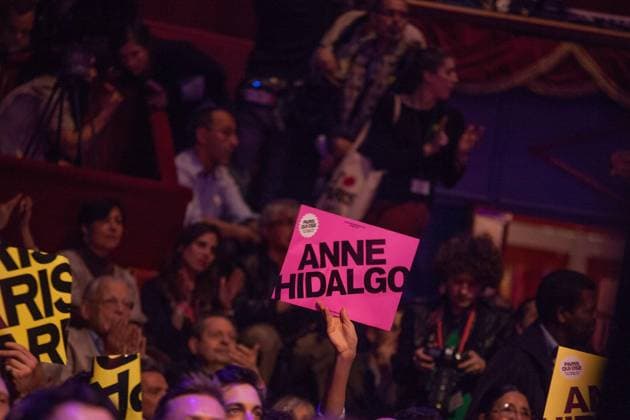 March 13, 2014 - Paris, France - Supporters of Anne Hidalgo, during her meeting as part of her electoral campaign on March 13, 2014 in Paris, France. Anne Hidalgo is currently campaigning to become Mayor of Paris in the run up to the Mayoral elections in March 2014.  - ZUMAn23