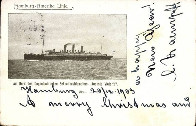 Doppelschrauben Schnellpostdampfer Auguste Victoria, HAPAG !AUFNAHMEDATUM GESCHÄTZT!