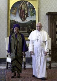 Apr 5, 2014 - Vatican City State (Holy See) - POPE FRANCIS meets Liberia s President ELLEN JOHNSON SIRLEAF at the Vatican. - ZUMAi15