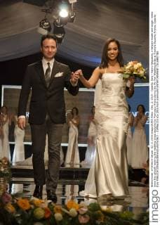 Dec. 2, 2015 - Caserta, Italy - Fanny Neguesha, a Belgian model and singer, walks down the catwalk wearing the wedding dress designed by Francesco Arena during the My Fair Wedding Bride at Trentola Ducenta Aversa. Caserta Italy - ZUMAp133