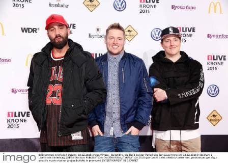 BullshitTV, die Band bei der Verleihung der 1Live Krone am 03.12.2015 in Bochum 1 Live Krone Verleihung 2015 in Bochum 