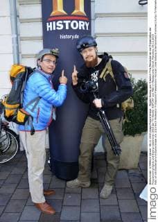 Wigald Boning und Friedrich Fritz Meinecke bei der Präsentation der Programmhighlights und Eigenproduktionen 2016 der TV-Sender HISTORY und A&E im Restaurants Gandl. München, 08.12.2015 Foto:xP.xSchönbergerx xFuturexImage