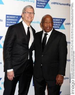 Dec. 8, 2015 - New York, New York, U.S. - CEO of Apple TIM COOK and Congressman JOHN LEWIS attend the 2015 Ripple of Hope Award held at the New York Hilton Hotel. New York U.S. - ZUMAk03_