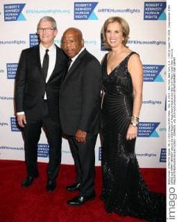 Dec. 8, 2015 - New York, New York, U.S. - CEO of Apple TIM COOK, Congressman JOHN LEWIS and KERRY KENNEDY attend the 2015 Ripple of Hope Award held at the New York Hilton Hotel. New York U.S. - ZUMAk03_