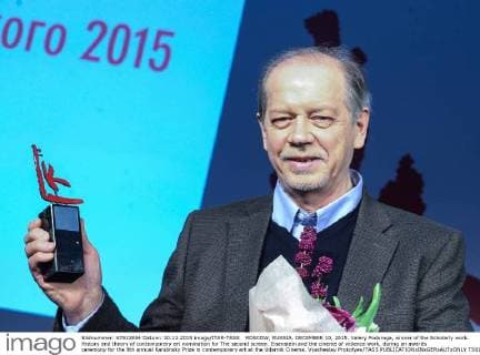 MOSCOW, RUSSIA. DECEMBER 10, 2015. Valery Podoroga, winner of the Scholarly work. History and theory of contemporary art nomination for The second screen. Eisenstein and the cinema of violence work, during an awards ceremony for the 9th annual Kandinsky Prize in contemporary art at the Udarnik Cinema. Vyacheslav Prokofyev TASS  TS01385E