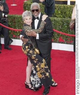 Jan. 18, 2014 - Los Angeles, California, U.S - MORGAN FREEMAN and RITA MORENO arrive at the 20th Annual Screen Actors Guild Awards at the Shrine Auditorium in Los Angeles, Calif. - ZUMAz03
