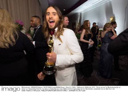 OSCARS. Bester Nebendarsteller. Preisträger 2011-2020 March 2, 2014 - Hollywood, California, U.S. - Oscar winner for Performance by an Actor in a Supporting Role for his work in Dallas Buyers Club JARED LETO is backstage during The Oscars, presented live on ABC from the Dolby Theatre in Hollywood. - ZUMAz03