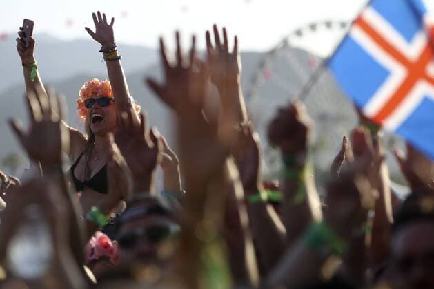 April 12, 2013 - Indio, California, U.S. - Fans go wild during the set of Of Monsters and Men at the Coachella Music and Arts festival. - ZUMAs44