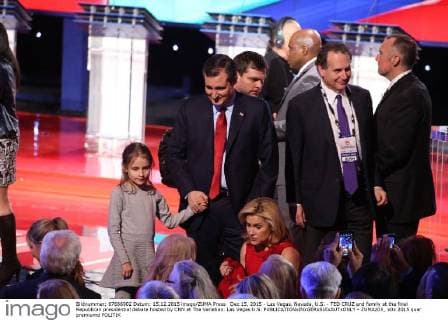 Dec 15, 2015 - Las Vegas, Nevada, U.S. - TED CRUZ and family at the final Republican presidential debate hosted by CNN at The Venetian. Las Vegas U.S. - ZUMAz03_