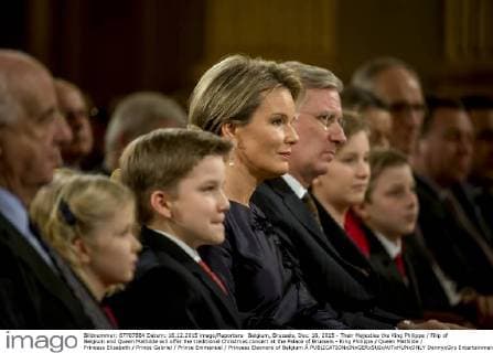 Belgium, Brussels, Dec. 16, 2015 - Their Majesties the King Philippe Filip of Belgium and Queen Mathilde will offer the traditional Christmas concert at the Palace of Brussels - King Philippe Queen Mathilde Princess Elisabeth Prince Gabriel Prince Emmanuel Princess Eleonore of Belgium Â  DannyxGys
