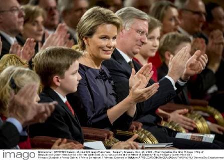 Belgium, Brussels, Dec. 16, 2015 - Their Majesties the King Philippe Filip of Belgium and Queen Mathilde will offer the traditional Christmas concert at the Palace of Brussels - King Philippe Queen Mathilde Princess Elisabeth Prince Gabriel Prince Emmanuel Princess Eleonore of Belgium Â  DannyxGys