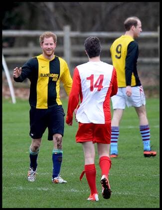 . 24 12 2015. Castle Rising, United Kingdom. Prince William and Prince Harry playing football on Christmas Eve in Castle Rising, Norfolk.  xAndrewxParsonsx xi-Imagesx IIM-11620-0022
