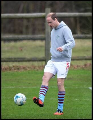 . 24 12 2015. Castle Rising, United Kingdom. Prince William and Prince Harry playing football on Christmas Eve in Castle Rising, Norfolk.  xAndrewxParsonsx xi-Imagesx IIM-11620-0034