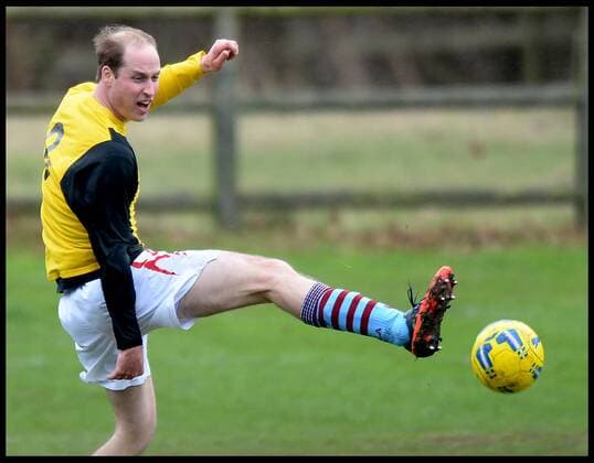 . 24 12 2015. Castle Rising, United Kingdom. Prince William and Prince Harry playing football on Christmas Eve in Castle Rising, Norfolk.  xAndrewxParsonsx xi-Imagesx IIM-11620-0038