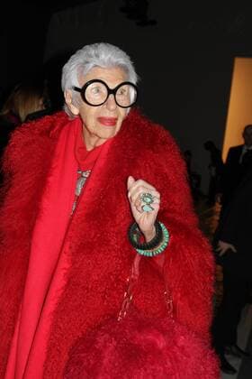 IMAGO ICONS: Iris Apfel Feb. 10, 2013 - New York, New York, U.S. - Joanna Mastroianni Fashion Show Fall 2013 .celebrities.Mercedes Benz NY Fashion Week.Lincoln Center, NYC.Photos by , Photos Inc 2013.IRIS APFEL. - ZUMAms4