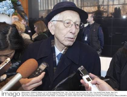 Nov. 13, 2013 - New York City, NY, USA - Four World Trade Center, New York, November 13 2013 - Fumihiko Maki, who designed Four World Trade Center, attends the opening ceremony of the building, the first tower to open at the original site of the World Trade Center, on November 13, 2013 in New York City. The building has 72 floors, is 978 feet tall and offers 2,500,000 square feet of space...On the Photo: Fumihiko Maki, who designed Four World Trade Center.. - ZUMAra1