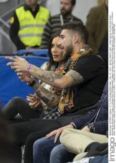 Dec. 27, 2015 - Madrid, Madrid, Spain - Sergio Ramos, his wife Pilar Rubio attended the Barclaycard Center to witness Party ACB Basketball League between Real Madrid and Barcelona on 27th December 2015 in Madrid, Spain. Madrid Spain  - ZUMAn230