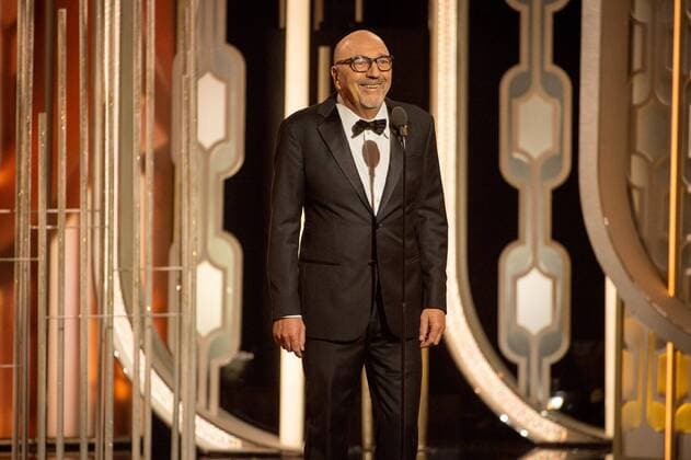 Jan 10, 2016 - Beverly Hills, California, U.S. - Lorenzo Soria, President of the Hollywood Foreign Press Association, on stage at the 73rd Annual Golden Globes Awards at the Beverly Hilton in Beverly Hills. Beverly Hills U.S. - ZUMAz03_