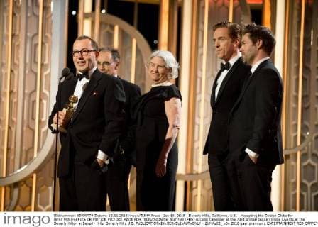 Jan 10, 2016 - Beverly Hills, California, U.S. - Accepting the Golden Globe for BEST MINI-SERIES OR MOTION PICTURE MADE FOR TELEVISION for Wolf Hall (PBS) is Colin Callender at the 73rd Annual Golden Globe Awards at the Beverly Hilton in Beverly Hills. Beverly Hills U.S. - ZUMAz03_