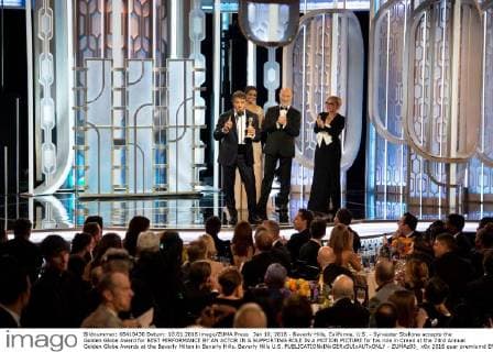 Jan 10, 2016 - Beverly Hills, California, U.S. - Sylvester Stallone accepts the Golden Globe Award for BEST PERFORMANCE BY AN ACTOR IN A SUPPORTING ROLE IN A MOTION PICTURE for his role in Creed at the 73rd Annual Golden Globe Awards at the Beverly Hilton in Beverly Hills. Beverly Hills U.S. - ZUMAz03_