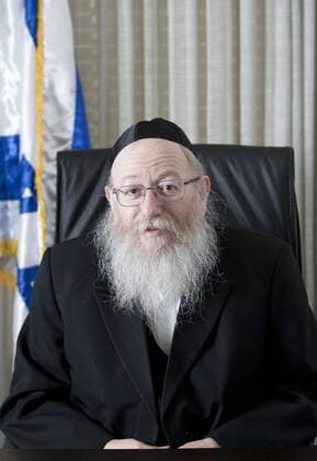 July 18, 2012 - Jerusalem, Israel - FILE- Yaakov Litzman is a member of the Israeli Parliament the Knesset and currently (2015) serves as the deputy Minister of Health, here seen in his office in the Knesset on July 18, 2012. ISRAEL OUT  - ZUMAm13