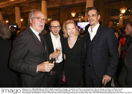 Friedrich von Thun, Luca Verhoeven, Sunnyi Melles und Max von Thun bei der Verleihung des Bayerischen Filmpreises 2015 im Prinzregententheater. München, 15.01.2016 Foto:xS.xGabschx xFuturexImage