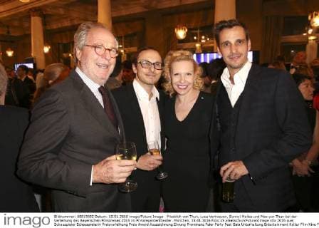 Friedrich von Thun, Luca Verhoeven, Sunnyi Melles und Max von Thun bei der Verleihung des Bayerischen Filmpreises 2015 im Prinzregententheater. München, 15.01.2016 Foto:xS.xGabschx xFuturexImage