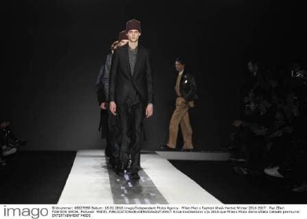 Milan Men s Fashion Week Herbst Winter 2016 2017 . Paz ZIleri FASHION SHOW. Pictured: MODEL  RiccardoxGiordano
