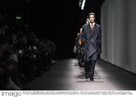 Milan Men s Fashion Week Fall Winter 2016 2017. Canali Fashionshow Pictured: model  RiccardoxGiordano