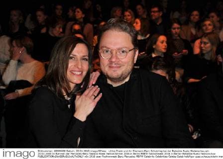 Ulrike Frank und ihr Ehemann Marc Schubring bei der Rebekka Ruetz Modenschau am 20.01.2016 im Rahmen der Mercedes-Benz Fashion Week Herbst Winter 2016 in Berlin MBFW Fashionweek 2016 in Berlin- Rebekka Ruetz Fashionshow 