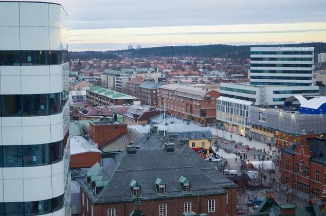 Dec. 14, 2013 - UmeÃ, Västerbotten, Swedem - 14 December 2013, Umea, Sweden: The Kulturvaven,rises alongside the Ume River that flows through the city of Umea, Sweden. The Weave, as it s commonly called, is a massive cultural, performance and convention center scheduled to open its doors in 2014. Umea, once a sleepy town in the far north of Sweden,is undergoing a major transformation befitting its title as the European Capitol for Culture for 2014 - ZUMAs51_