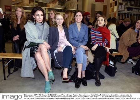 Nadine Warmuth, Anna Maria Mühe, Fritzi Haberlandt und Aino Laberenz bei der Perret Schaad Fashion Show auf der Mercedes-Benz Fashion Week Berlin Autumn Winter 2016. Berlin, 21.01.2016 Foto:xFredericx xFuturexImage