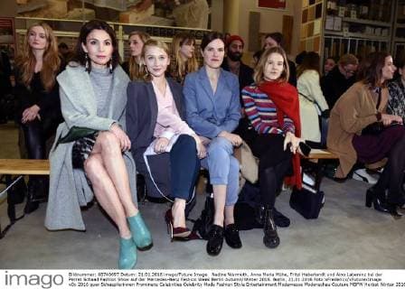 Nadine Warmuth, Anna Maria Mühe, Fritzi Haberlandt und Aino Laberenz bei der Perret Schaad Fashion Show auf der Mercedes-Benz Fashion Week Berlin Autumn Winter 2016. Berlin, 21.01.2016 Foto:xFredericx xFuturexImage
