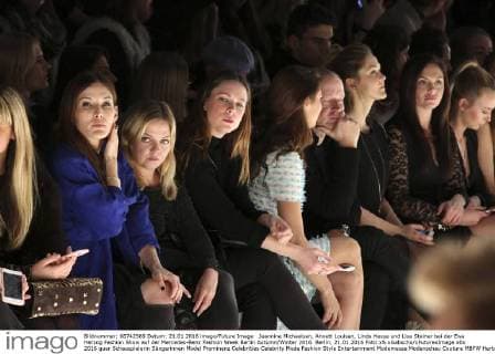 Jeannine Michaelsen, Annett Louisan, Linda Hesse und Lisa Steiner bei der Ewa Herzog Fashion Show auf der Mercedes-Benz Fashion Week Berlin Autumn Winter 2016. Berlin, 21.01.2016 Foto:xS.xGabschx xFuturexImage