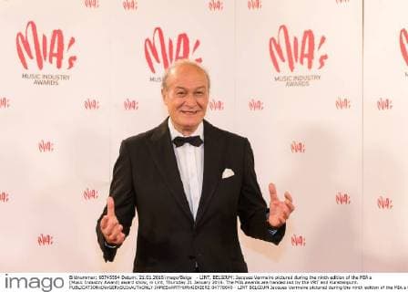 - LINT, BELGIUM: Jacques Vermeire pictured during the ninth edition of the MIA s (Music Industry Award) award show, in Lint, Thursday 21 January 2016. The MIA awards are handed out by the VRT and Kunstenpunt.  JAMESxARTHURxGEKIERE 04778640