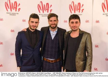 - LINT, BELGIUM: Band members of Oscar and The Wolf pictured during the ninth edition of the MIA s (Music Industry Award) award show, in Lint, Thursday 21 January 2016. The MIA awards are handed out by the VRT and Kunstenpunt.  JAMESxARTHURxGEKIERE 04778650