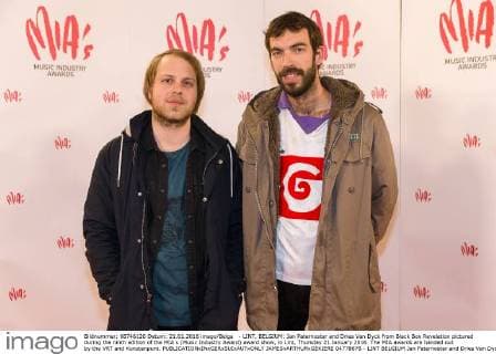 - LINT, BELGIUM: Jan Paternoster and Dries Van Dyck from Black Box Revelation pictured during the ninth edition of the MIA s (Music Industry Award) award show, in Lint, Thursday 21 January 2016. The MIA awards are handed out by the VRT and Kunstenpunt.  JAMESxARTHURxGEKIERE 04778676