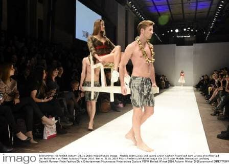 Models beim Luxaa und lavera Green Fashion Award auf dem Lavera Showfloor auf der Berlin Fashion Week Autumn Winter 2016. Berlin, 21.01.2016 Foto:xFredericx xFuturexImage