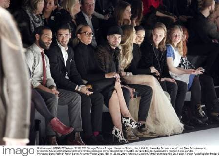 Massimo Sinato, Umut Kekilli, Natascha Ochsenknecht, Jimi Blue Ochsenknecht, Cheyenne Savannah Ochsenknecht und Wilson Gonzalez Ochsenknecht mit Freundin Lorraine bei der Baldessarini Fashion Show auf der Mercedes-Benz Fashion Week Berlin Autumn Winter 2016. Berlin, 21.01.2016 Foto:xS.xGabschx xFuturexImage