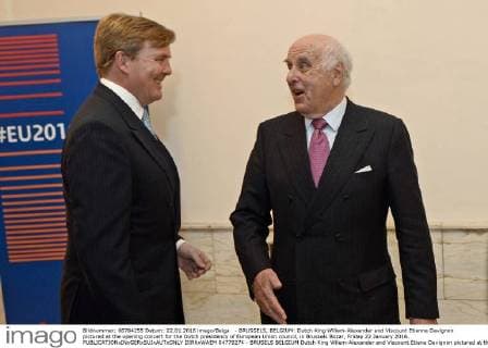 - BRUSSELS, BELGIUM: Dutch King Willem-Alexander and Viscount Etienne Davignon pictured at the opening concert for the Dutch presidency of European Union council, in Brussels Bozar, Friday 22 January 2016.  DIRKxWAEM 04779274